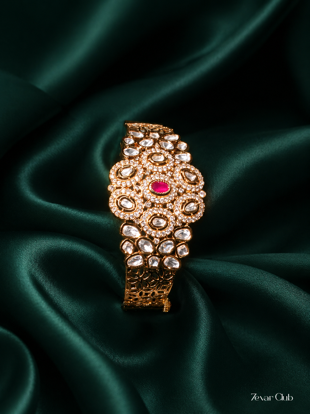 Zevar Club Bold Sleek Regal Kundan Bracelet