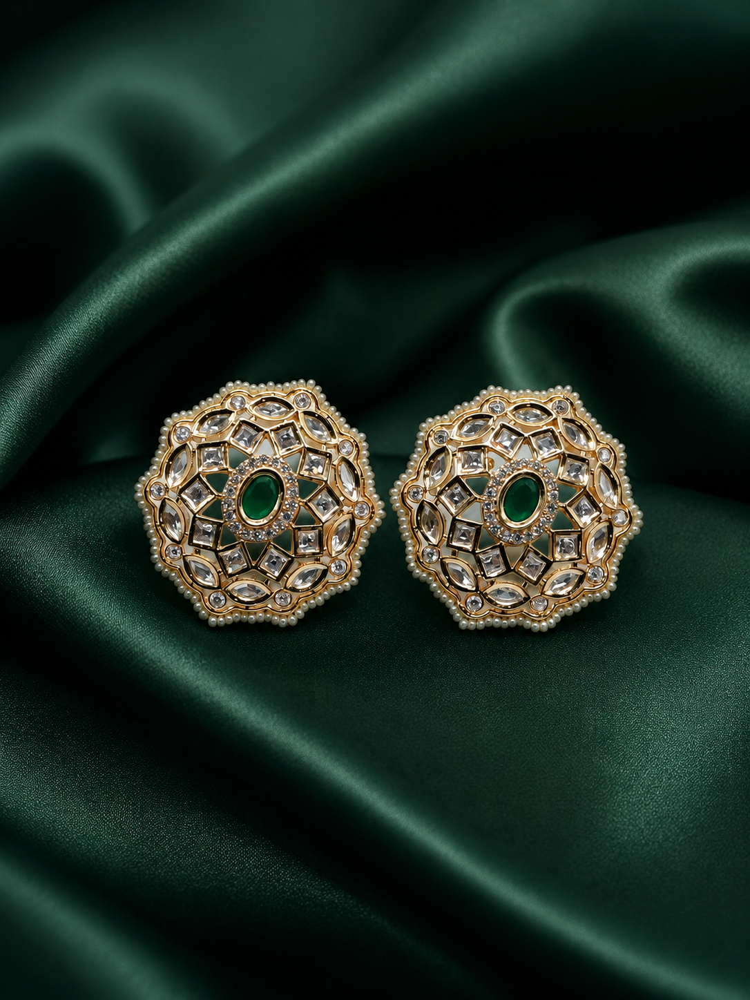 Zevar Club Hexagon Kundan Studs