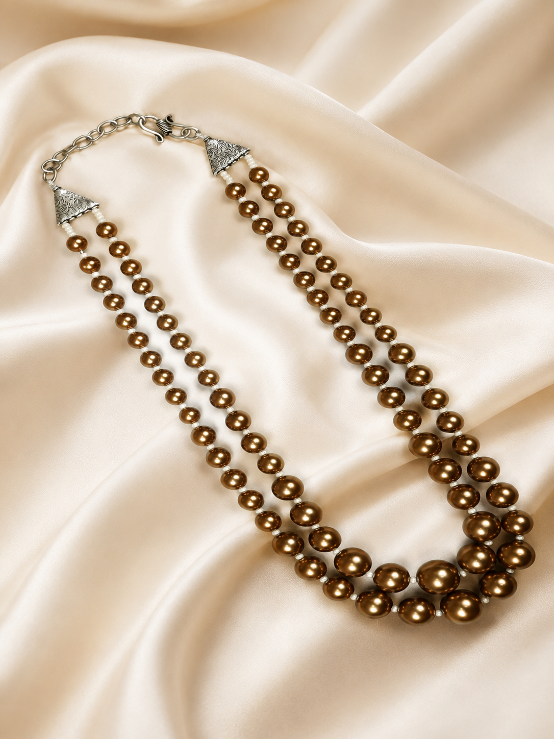 Coffee Brown Semi Precious Faux Pearls