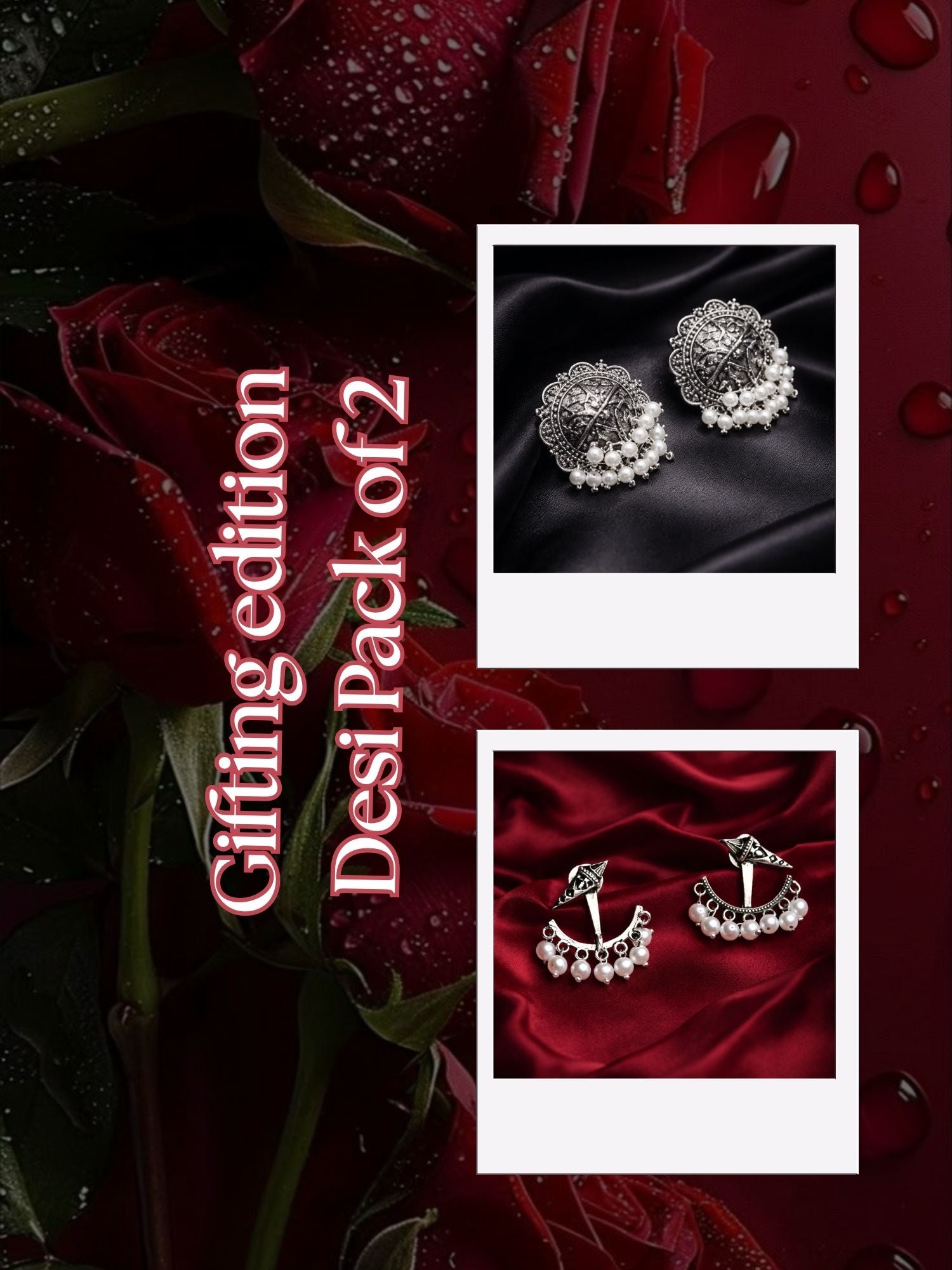 Boho Babe – 4 | Valentine’s Day Silver Oxidised Earrings Gift Combo | ZEVAR CLUB