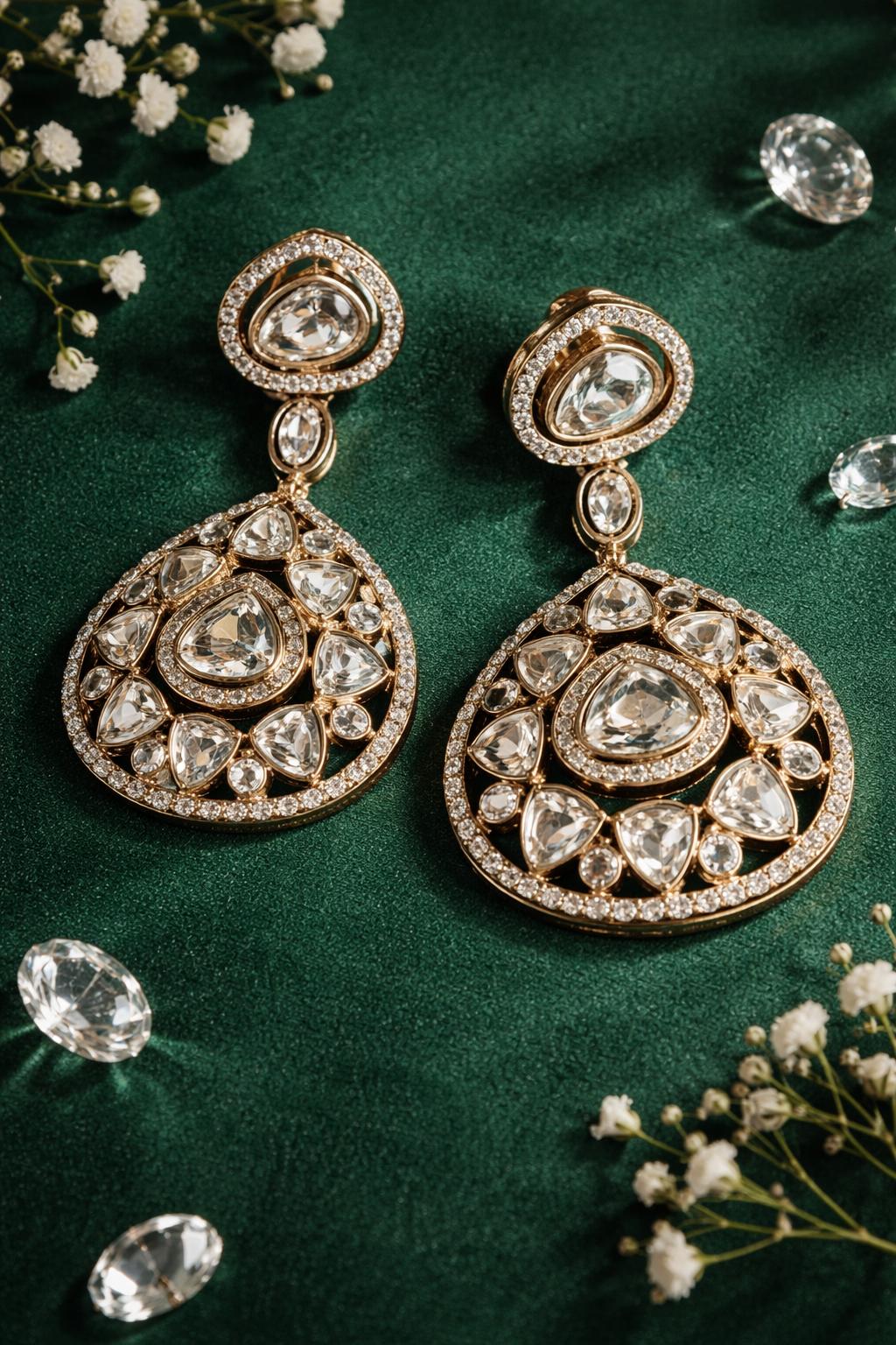 Antique Style Festive Zirconia Pearl Drop Earrings