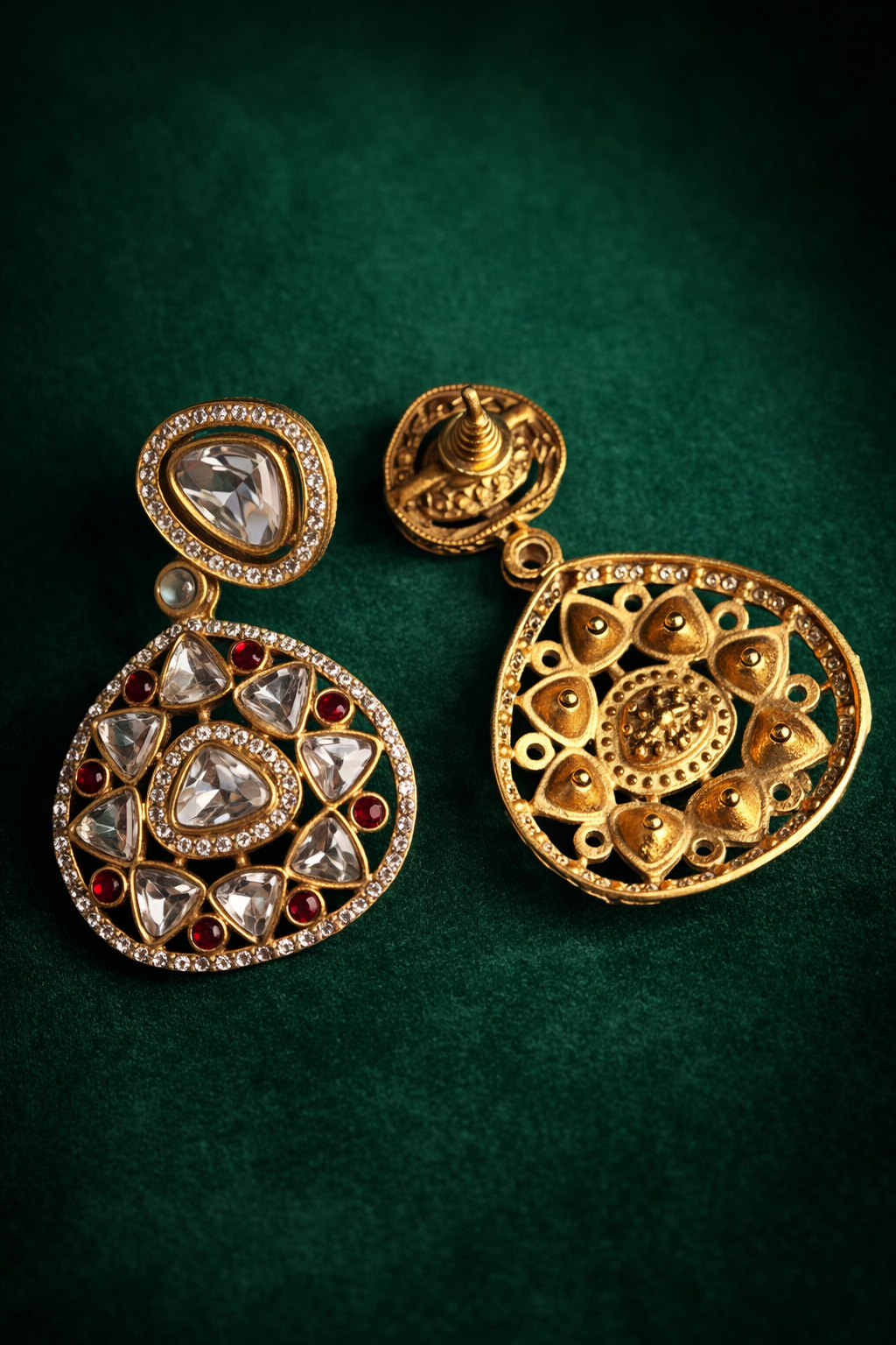 Sparkling Cubic Zirconia Ruby Drop Earrings