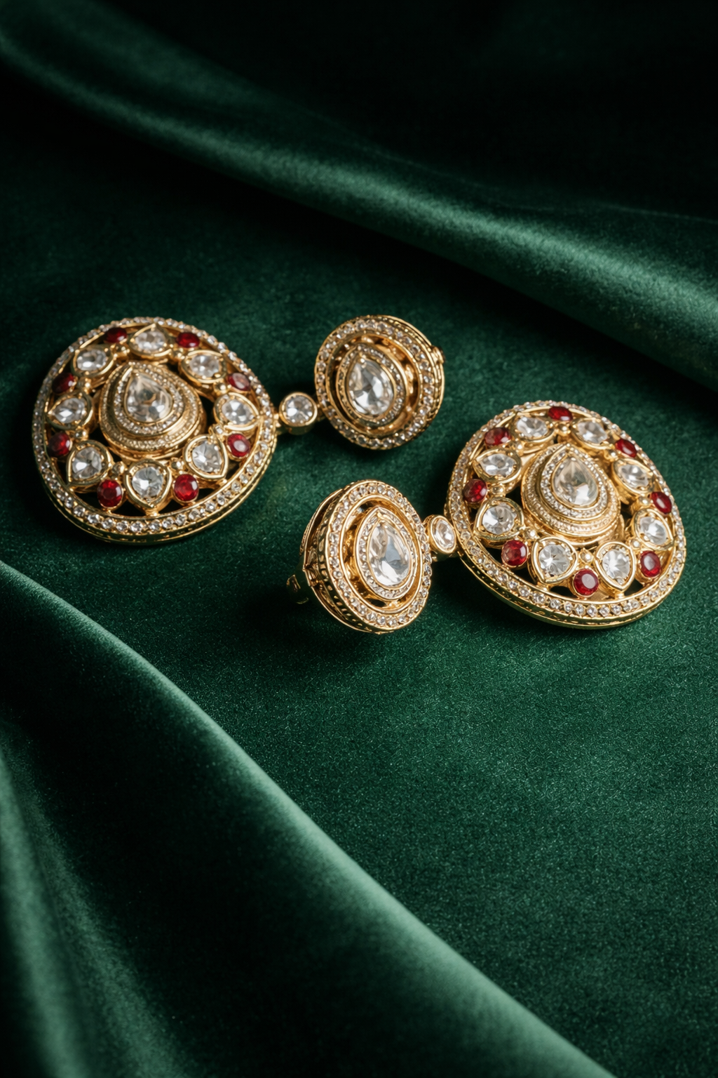 Sparkling Cubic Zirconia Ruby Drop Earrings