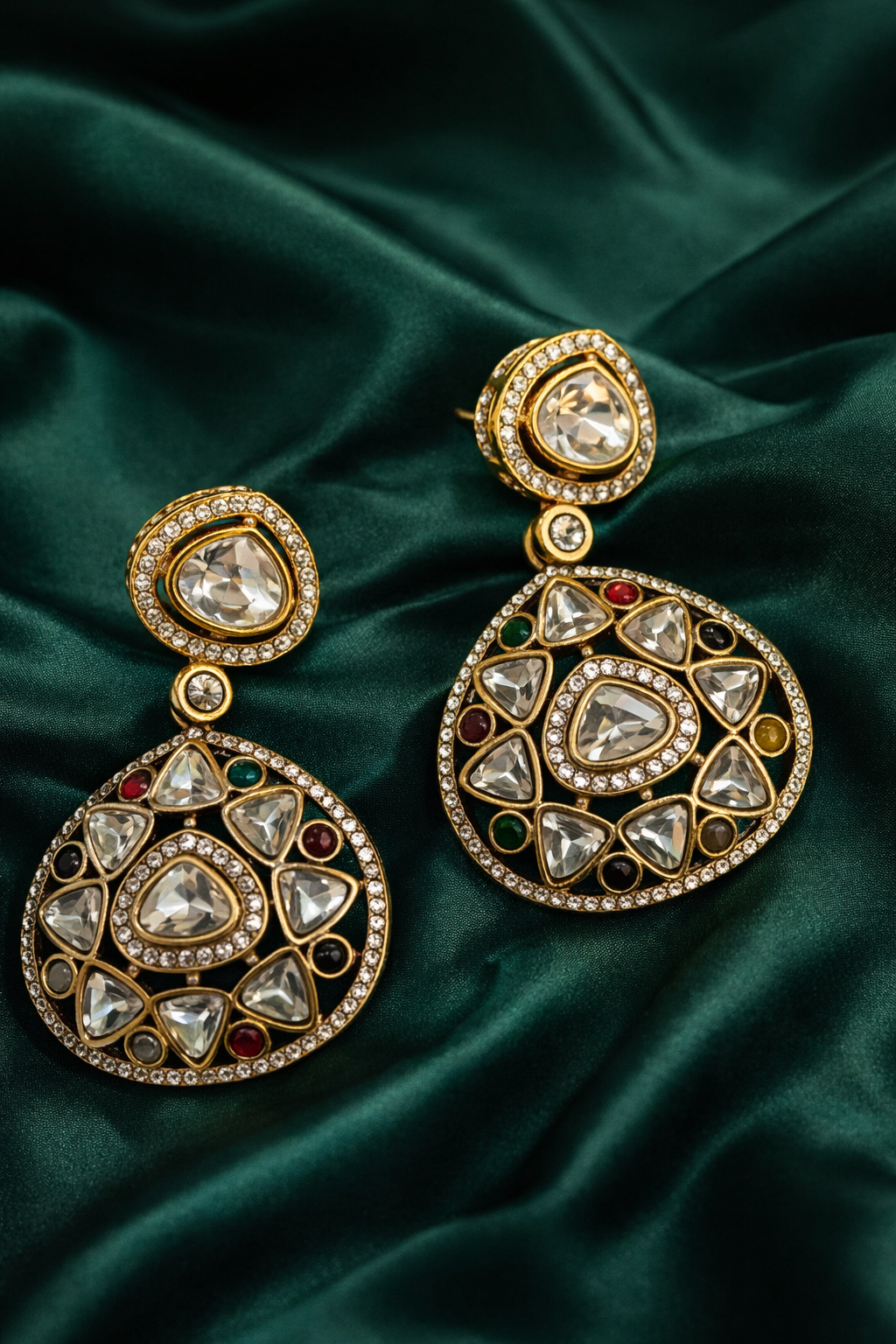 Party Glam Cubic Zirconia White Drop Earrings