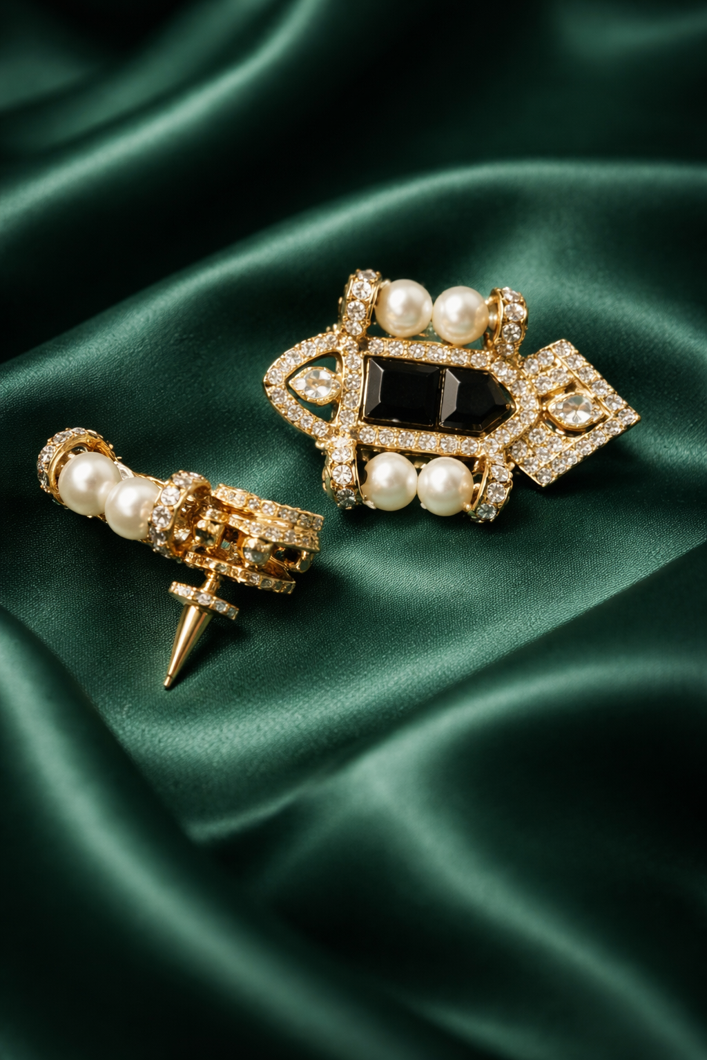 Pearl Embellished Cubic Zirconia Stud Earrings