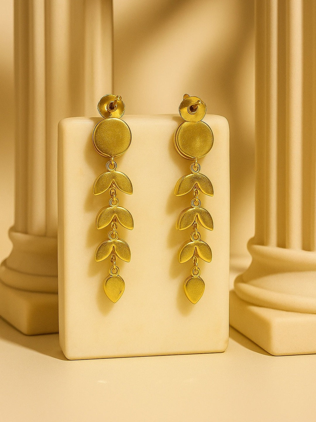 Zevar Club 12K Gold-Plated Ivory Charms Kundan Drop Earrings