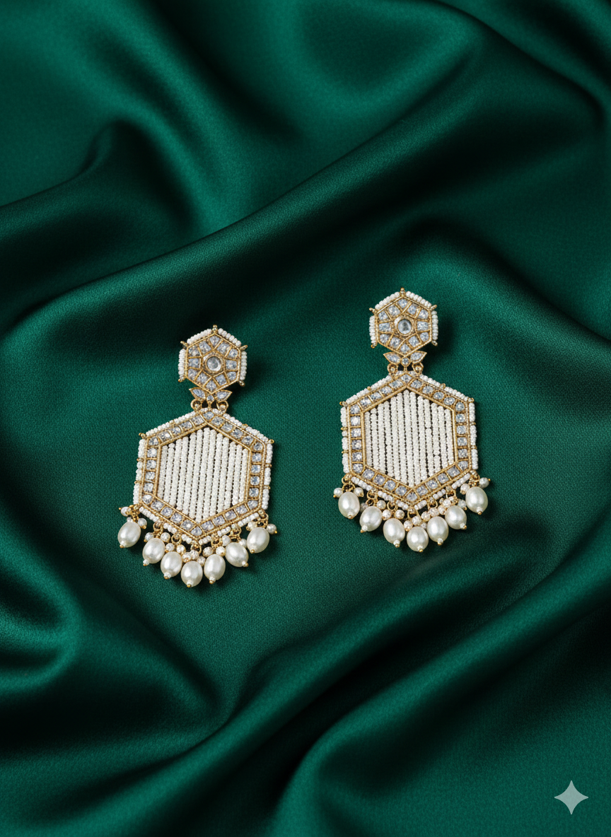 Celebration Wear Handcrafted Pearl Dangler Earrings