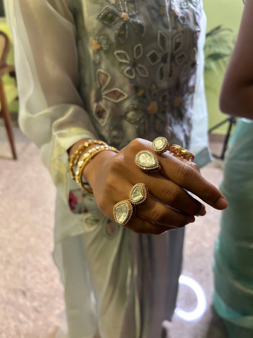 Two in One Kundan Studded Ring