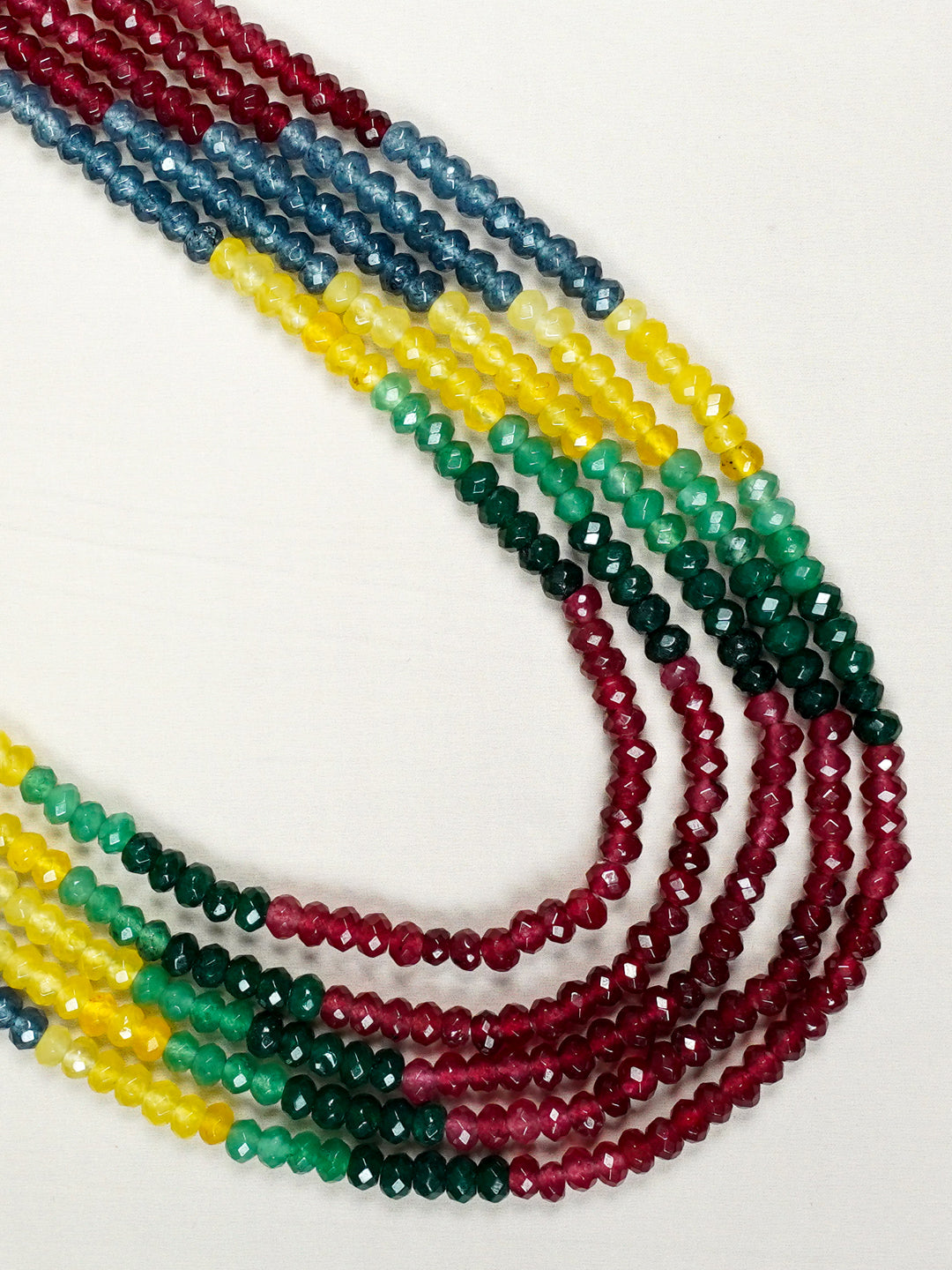 Zevar Club Multicolor Glossy Beads Multi-Layered Luxury Handcrafted Statement Necklace