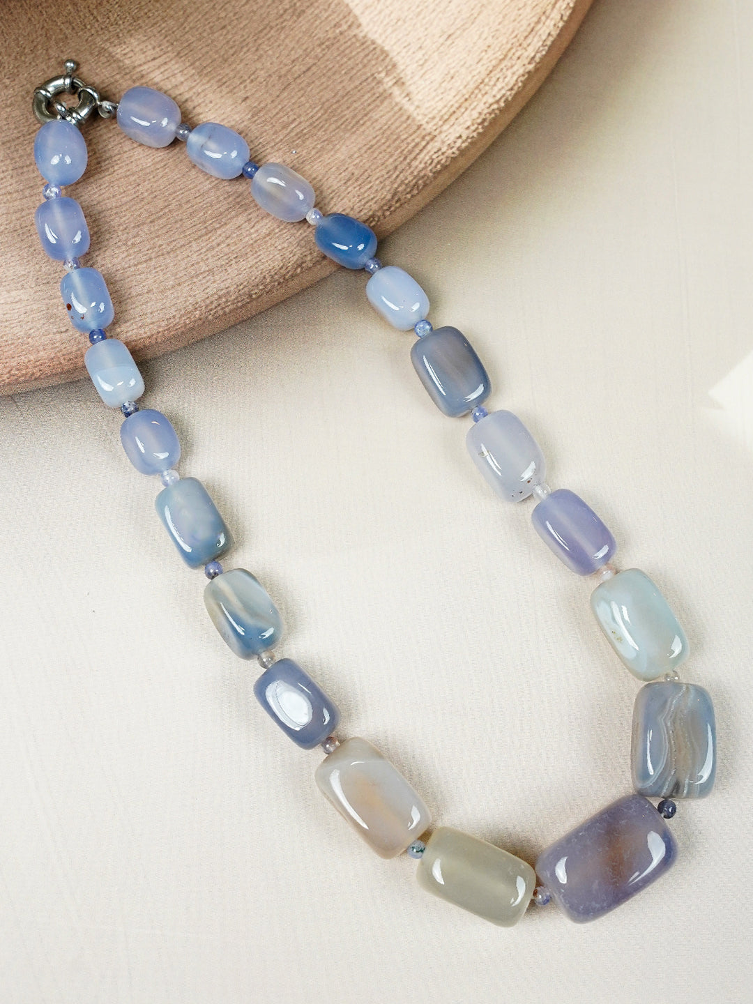 Zevar Club Light Green & White Multi-Strand Glossy Beads Handcrafted Luxury Necklace