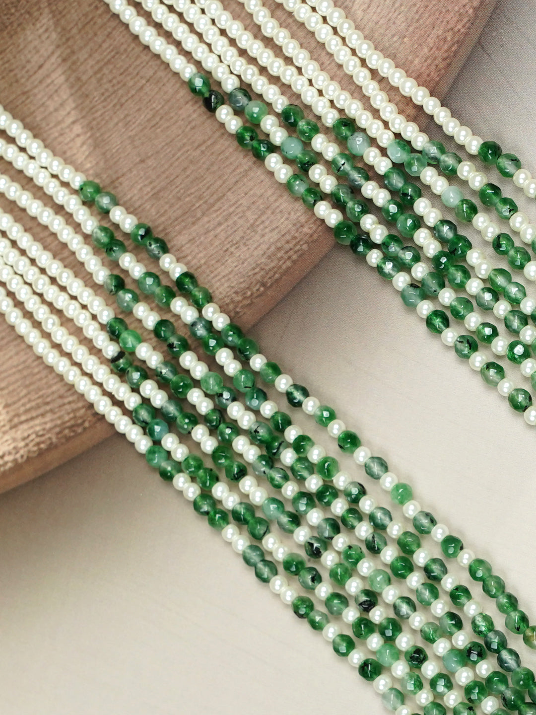 Zevar Club Seven Layered Fine Pearls Semi Precious Necklace