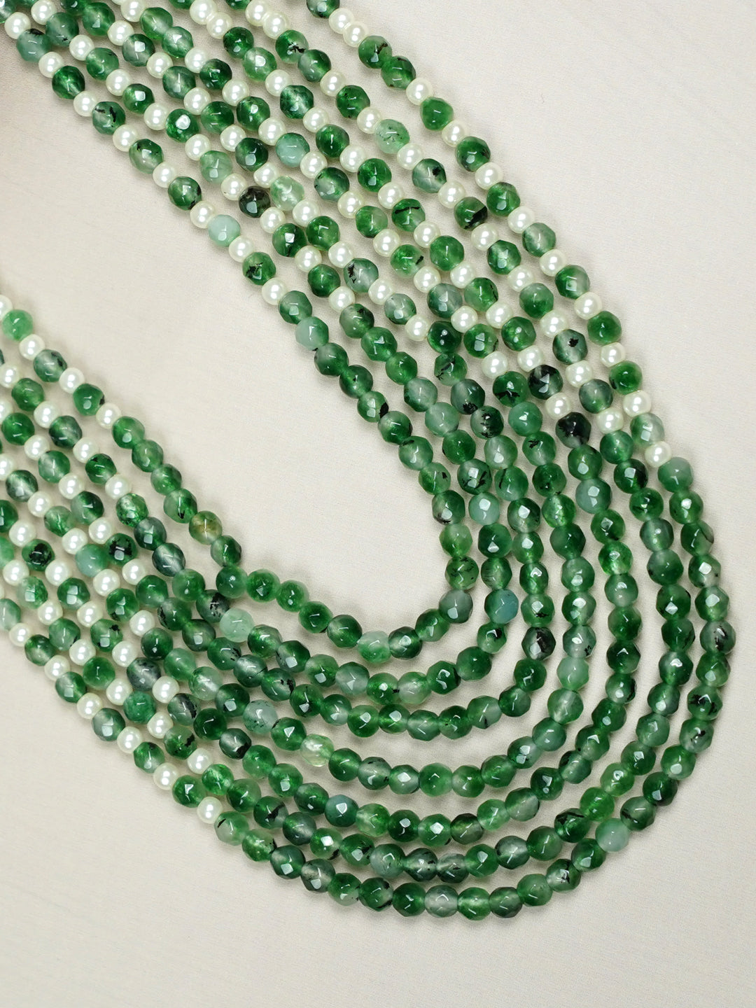 Zevar Club Seven Layered Fine Pearls Semi Precious Necklace