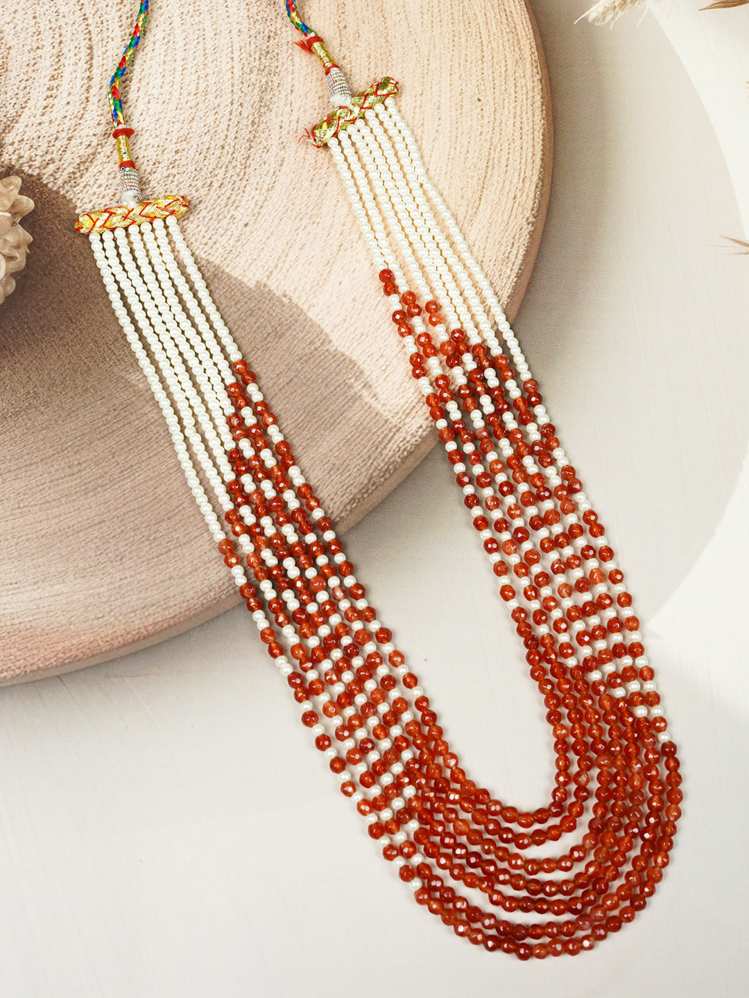 Zevar Club Seven Layered Fine Pearls Semi Precious Necklace