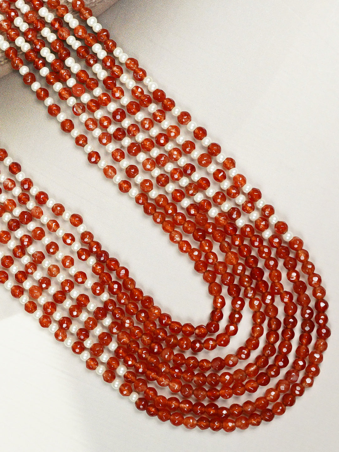 Zevar Club Seven Layered Fine Pearls Semi Precious Necklace