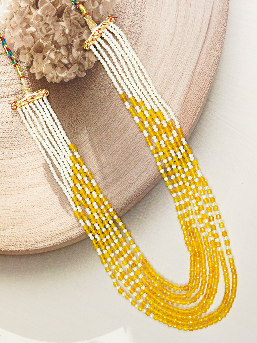 Zevar Club Seven Layered Fine Pearls Semi Precious Necklace