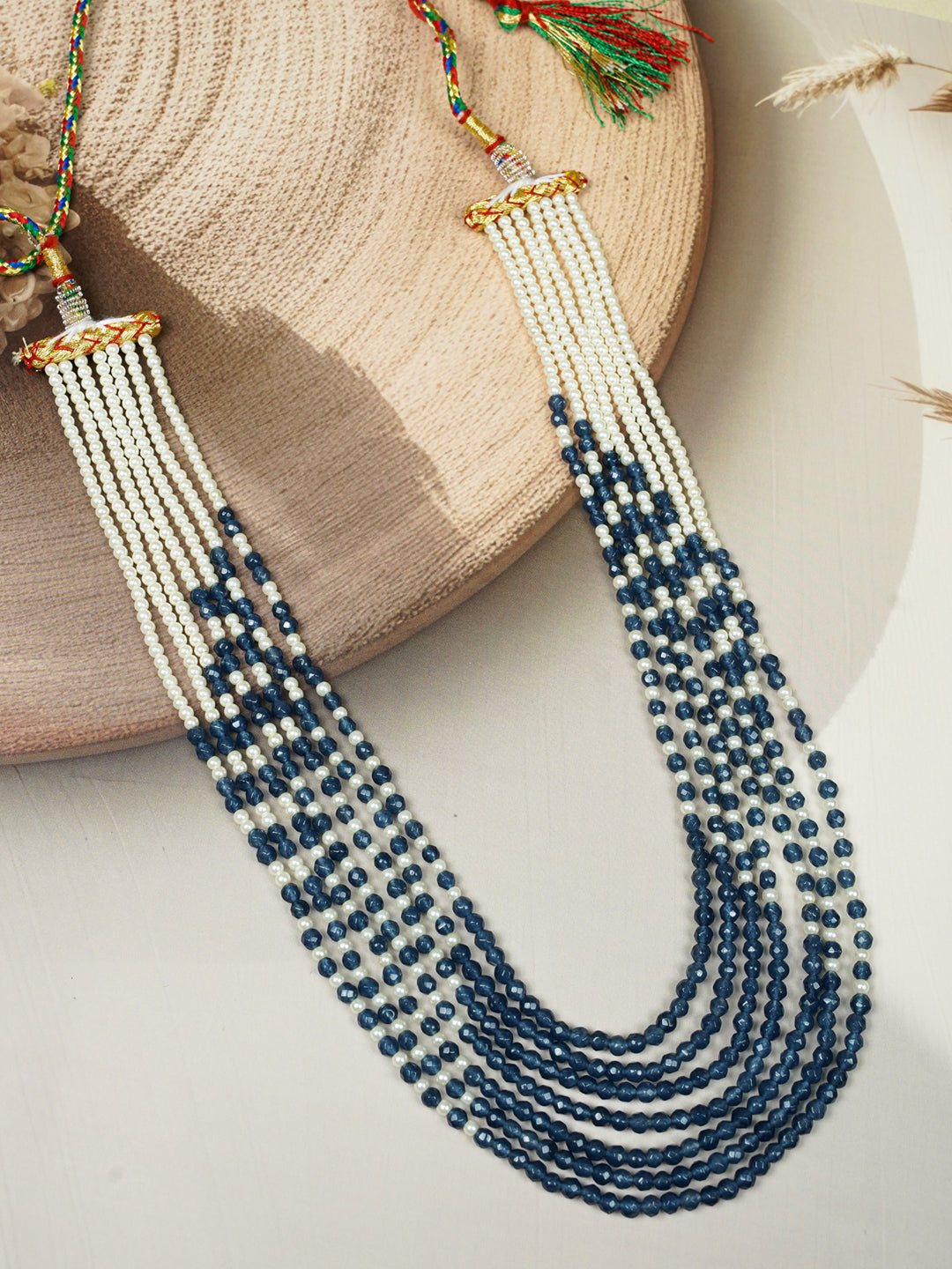 Zevar Club Seven Layered Fine Pearls Semi Precious Necklace