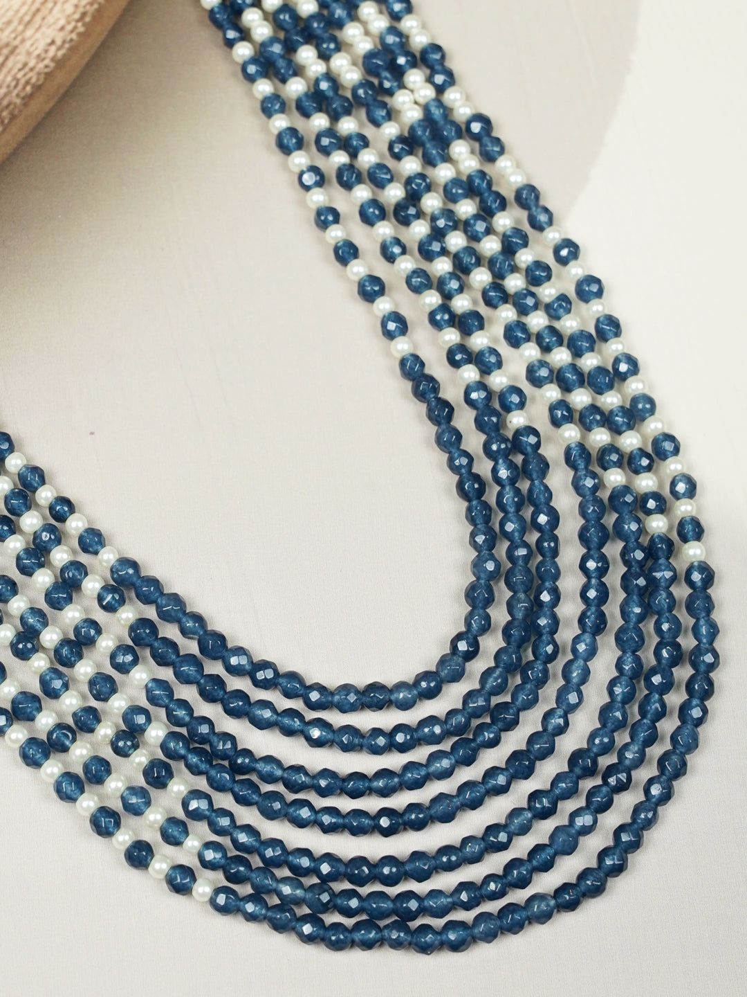 Zevar Club Seven Layered Fine Pearls Semi Precious Necklace
