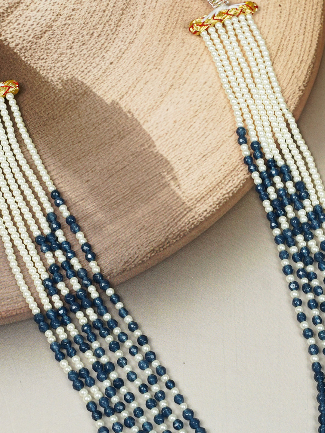 Zevar Club Seven Layered Fine Pearls Semi Precious Necklace