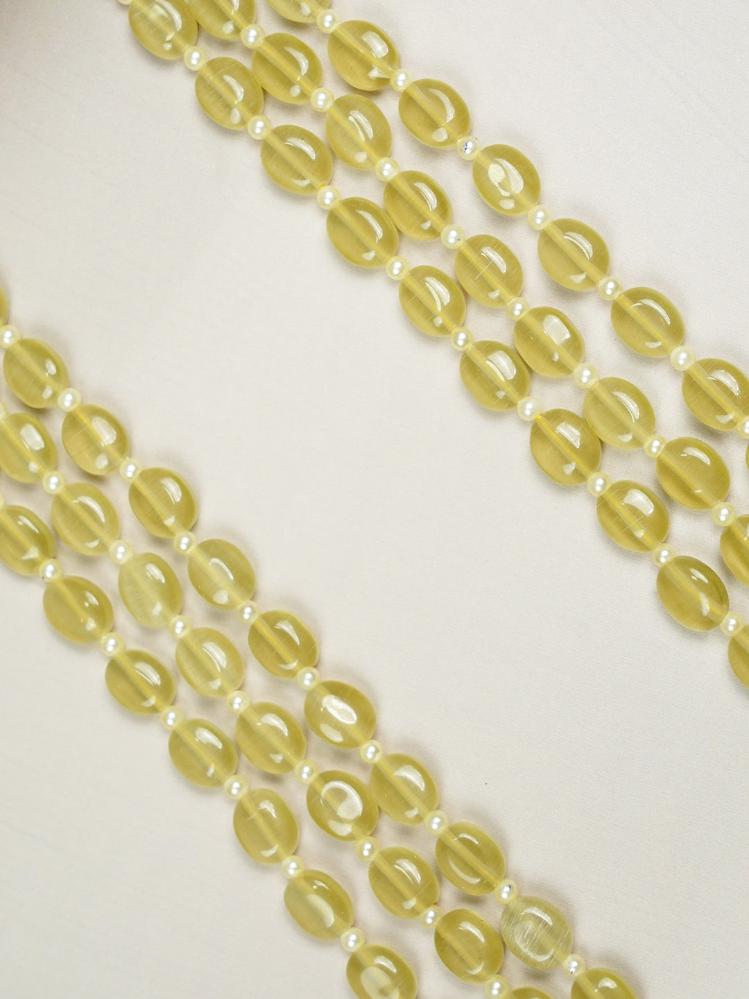 Zevar Club Three Lines Gemstone Beads Necklace