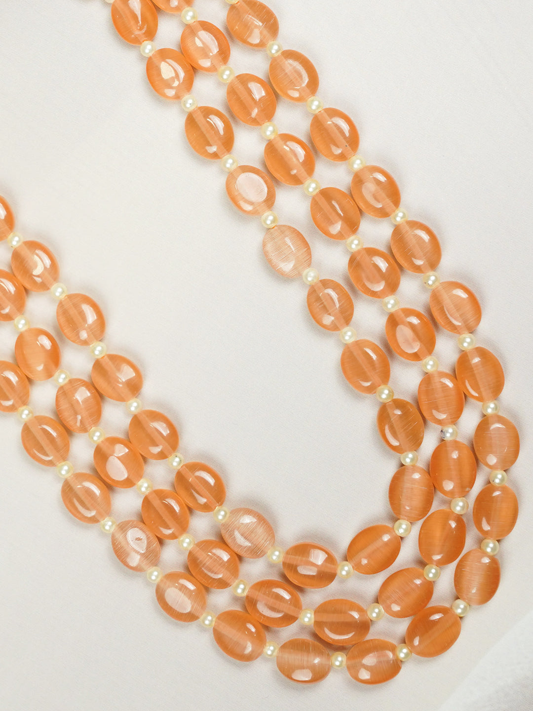 Zevar Club Three Lines Gemstone Beads Necklace
