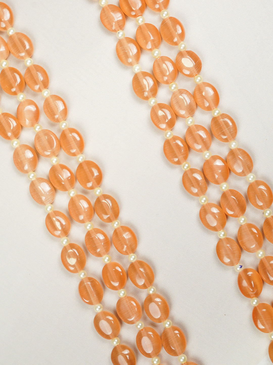 Zevar Club Three Lines Gemstone Beads Necklace