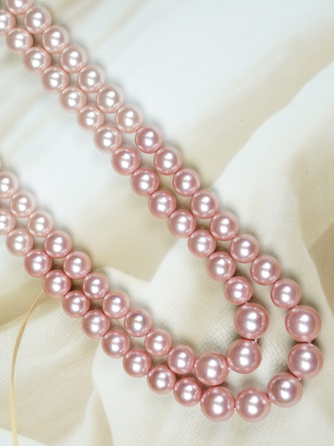 Zevar Club Double Layer Pink, Grey, Yellow & Black Glossy Pearl Royal Statement Necklace