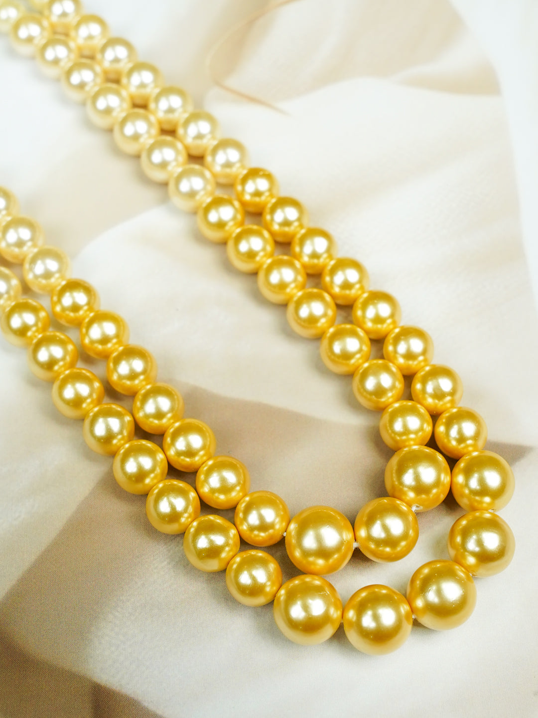 Zevar Club Double Layer Pink, Grey, Yellow & Black Glossy Pearl Royal Statement Necklace