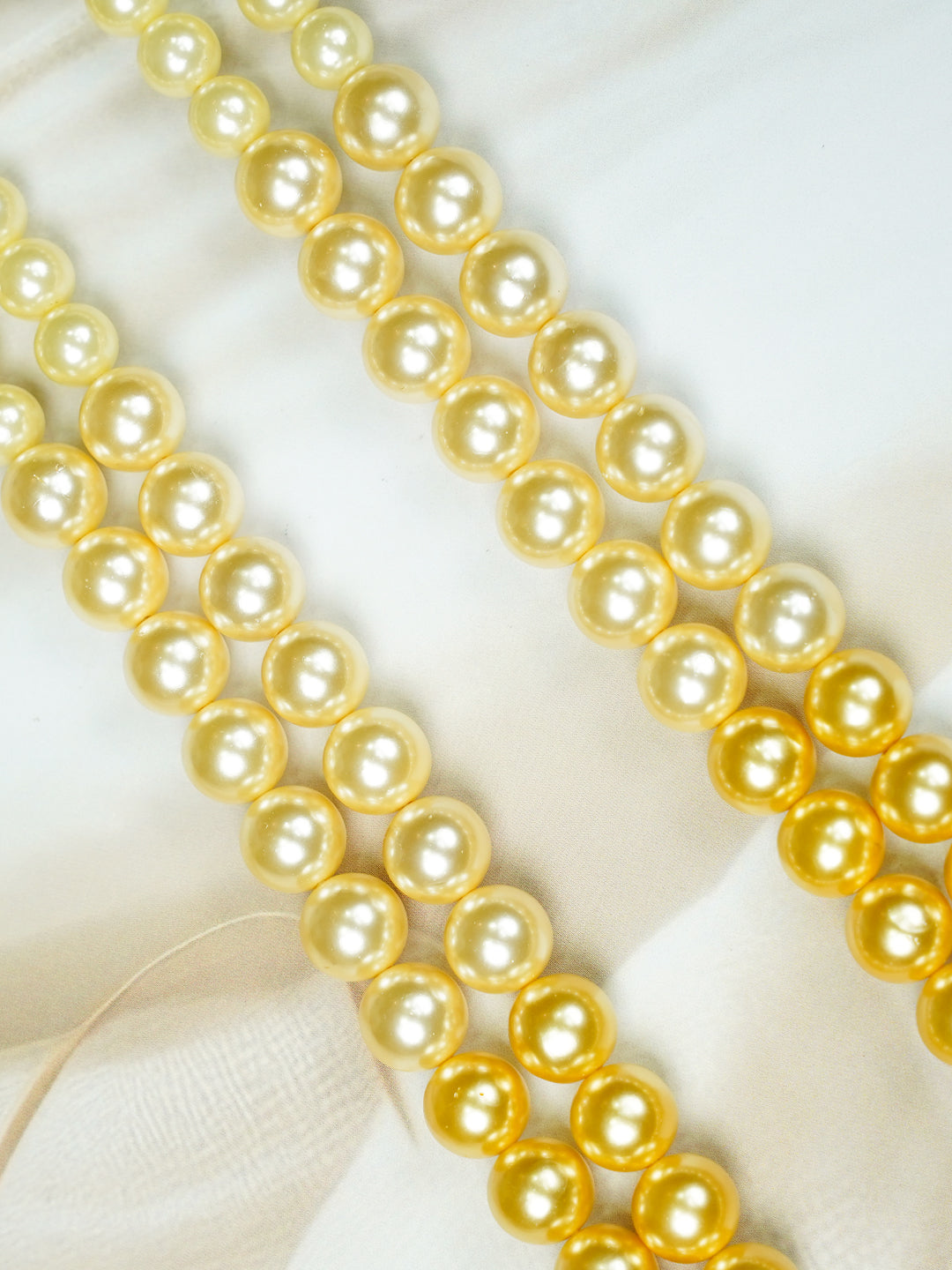 Zevar Club Double Layer Pink, Grey, Yellow & Black Glossy Pearl Royal Statement Necklace