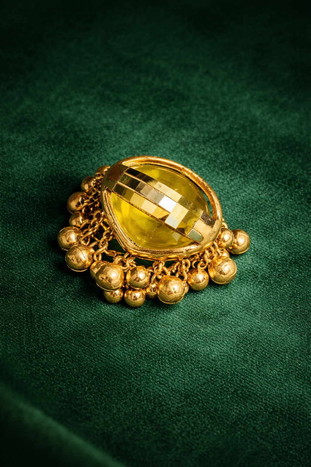 Ethnic Yellow Enamel Statement Ring