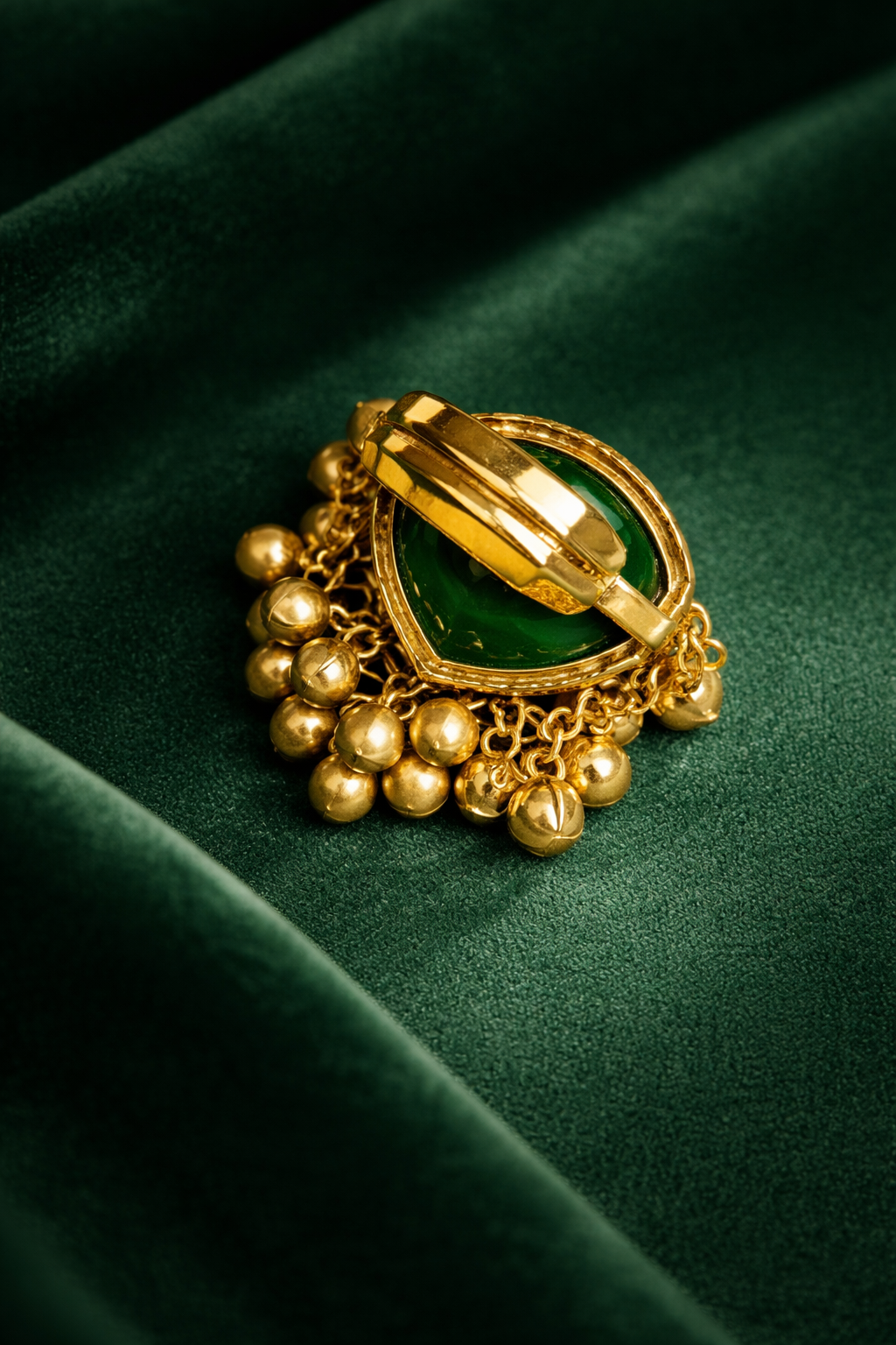 Ethnic Green Enamel Statement Ring