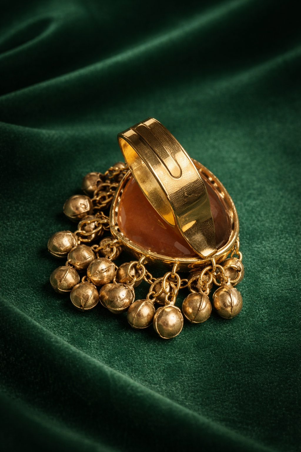 Ethnic Peach Enamel Statement Ring