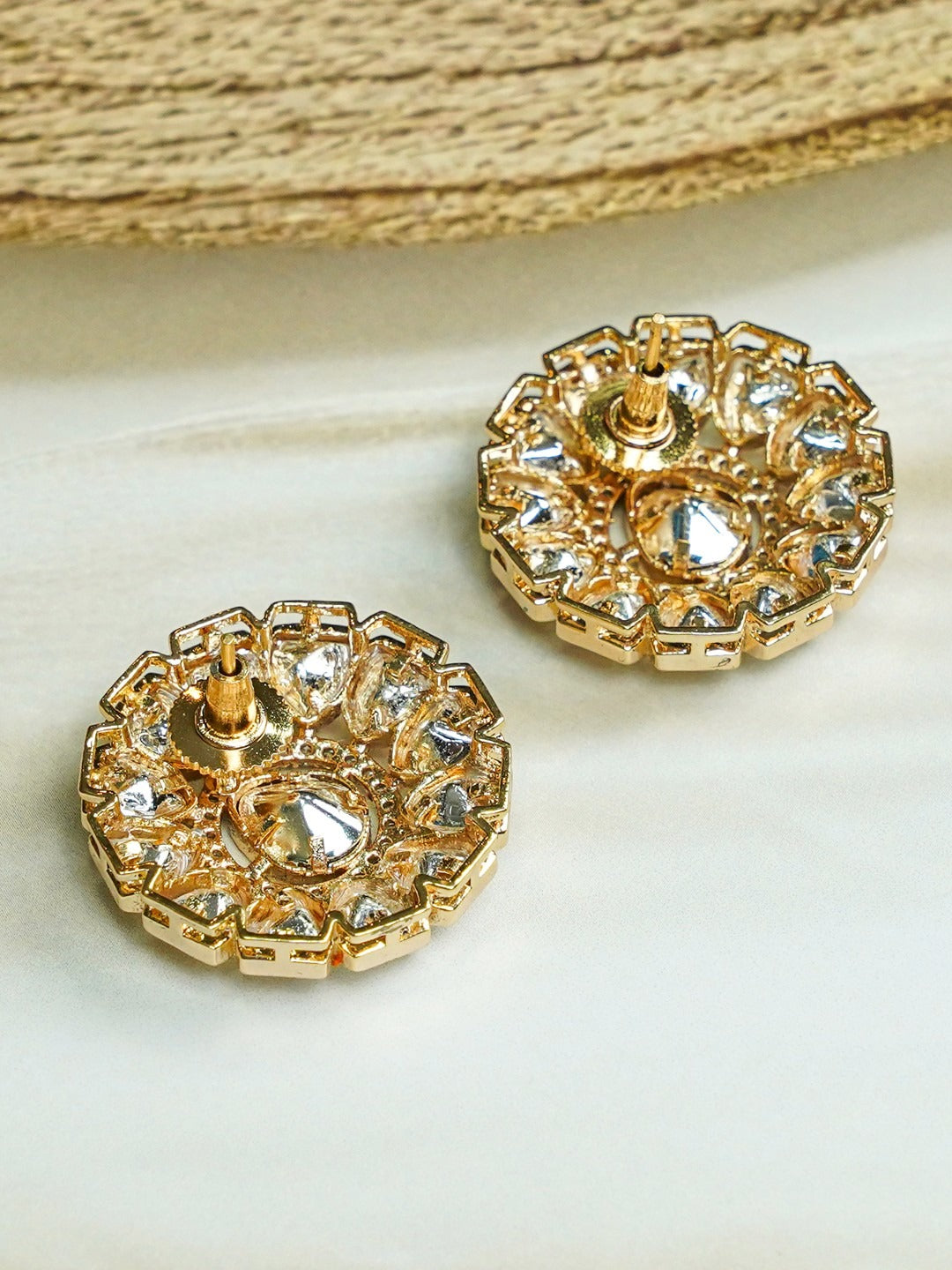 Zevar Club 12K Gold-Plated Maximal Uncut Kundan Studs