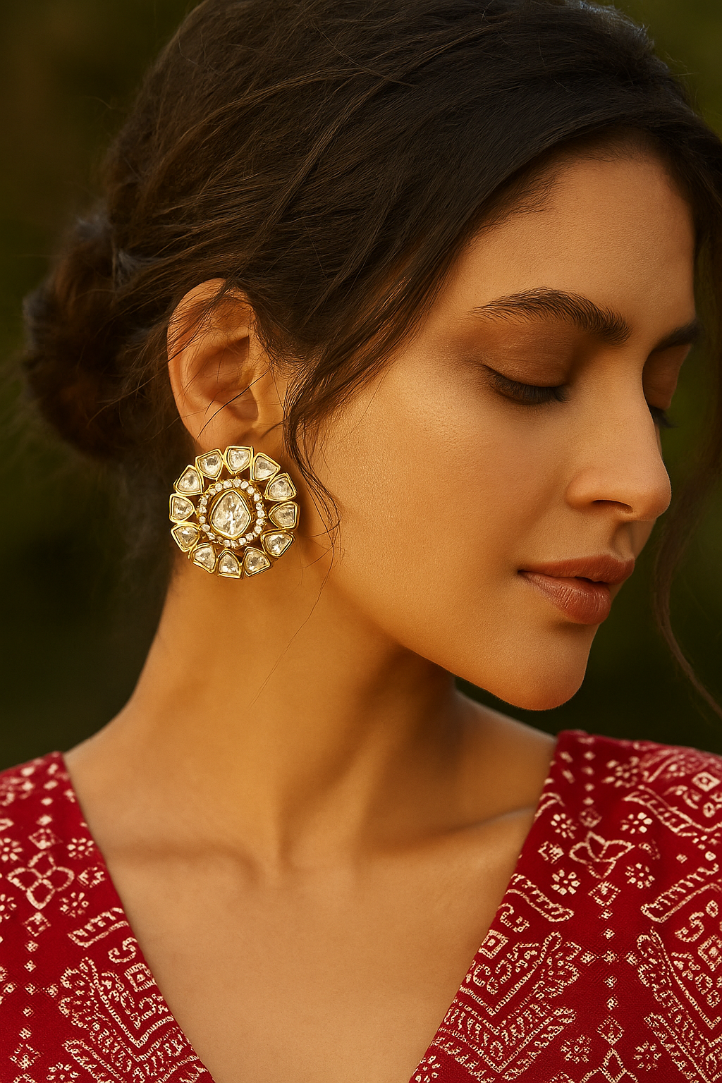 Zevar Club 12K Gold-Plated Maximal Uncut Kundan Studs