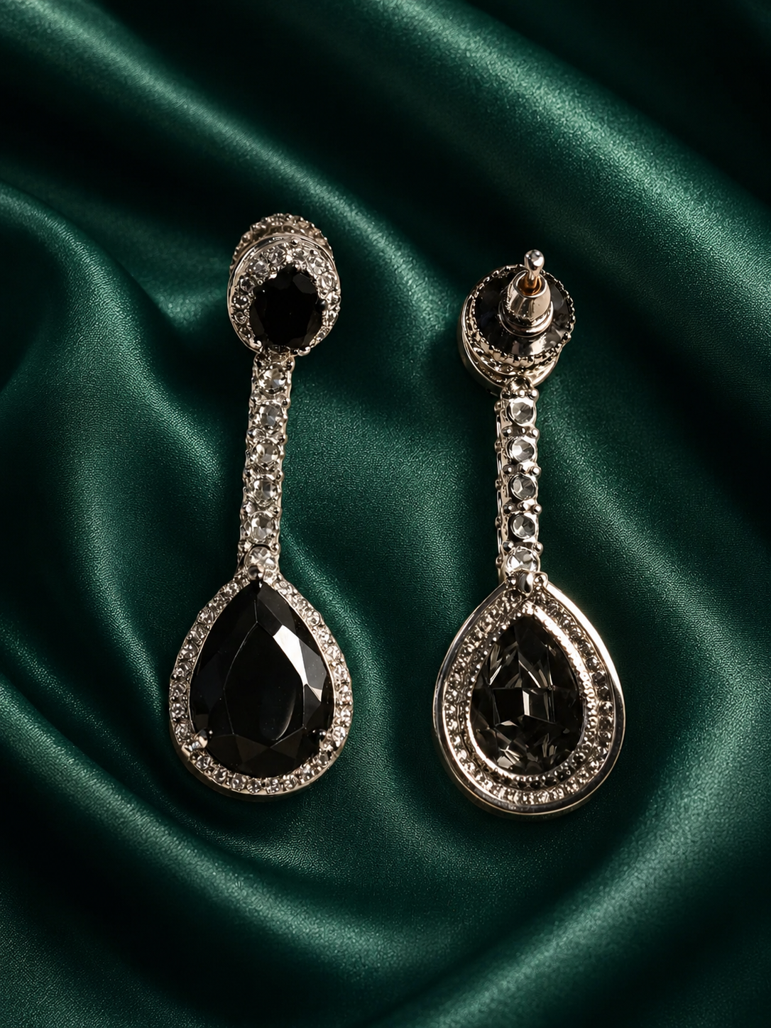 Zevar Club Luxury Bold Black Glam Diamond Earrings for Women