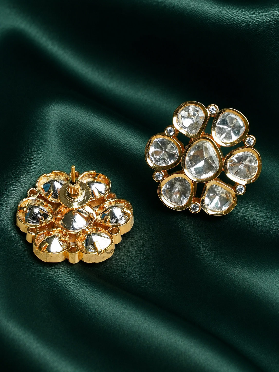 Zevar Club 12K Gold-Plated Statement Flower Shaped Studs