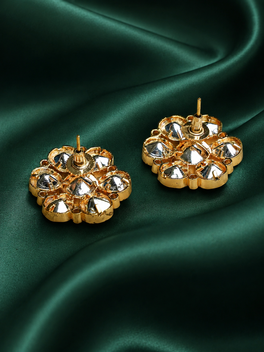 Zevar Club 12K Gold-Plated Statement Flower Shaped Studs