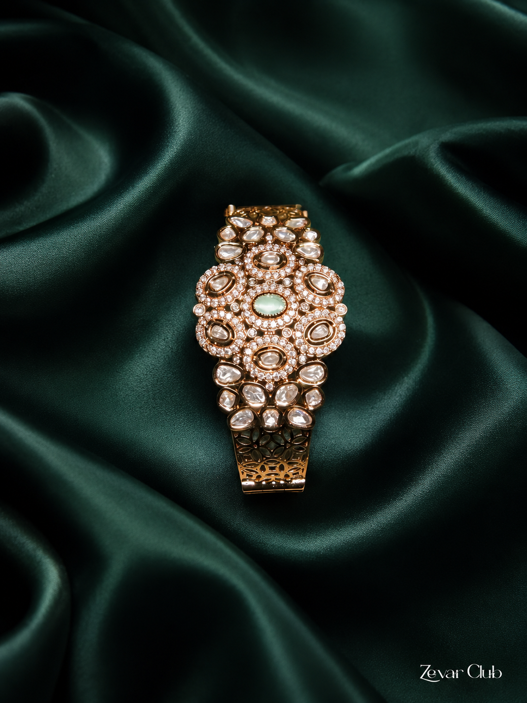 Zevar Club Bold Sleek Regal Kundan Bracelet