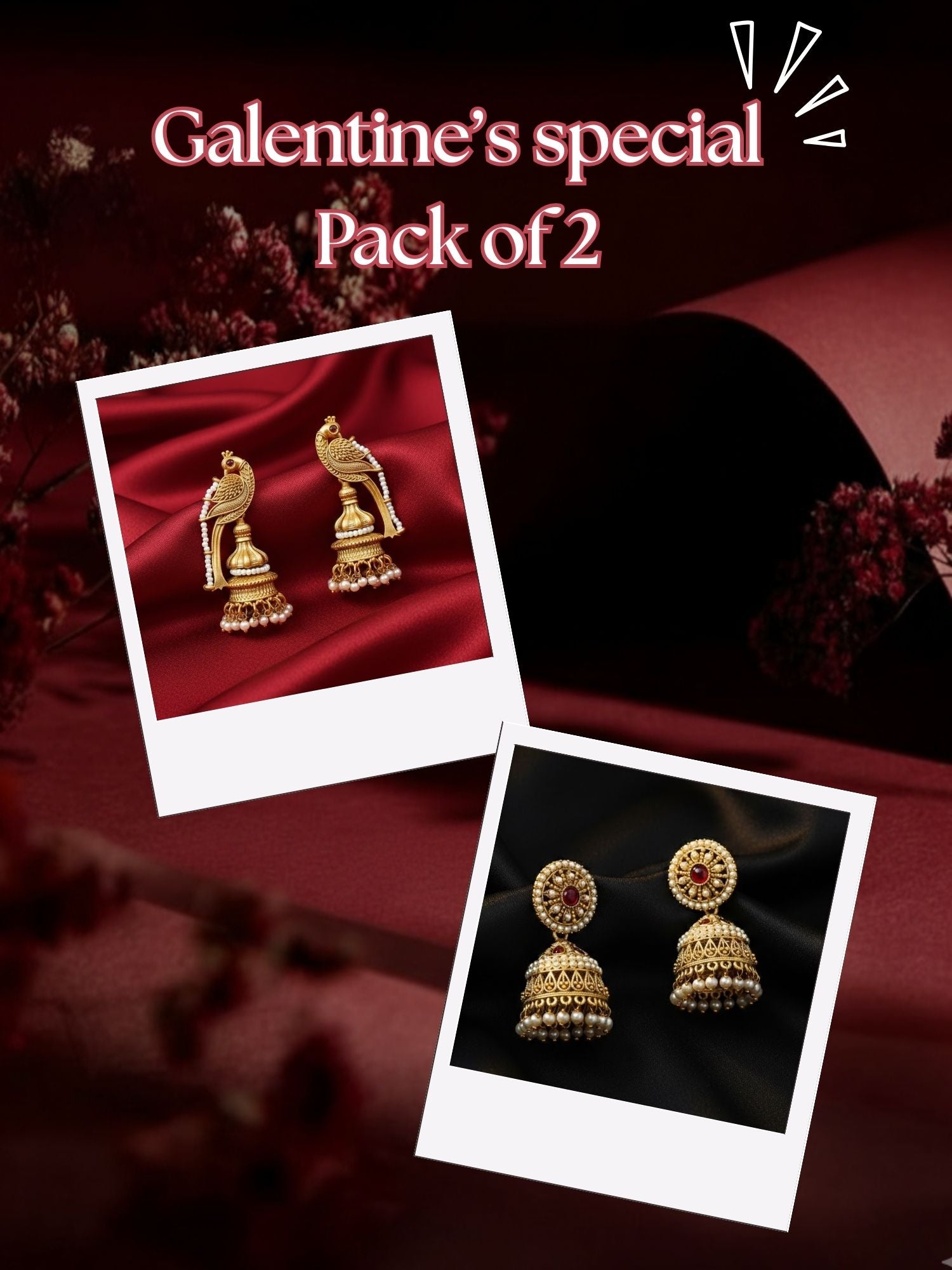 Diva – 5 | Valentine’s Day Gold Jhumki Earrings for Women | ZEVAR CLUB