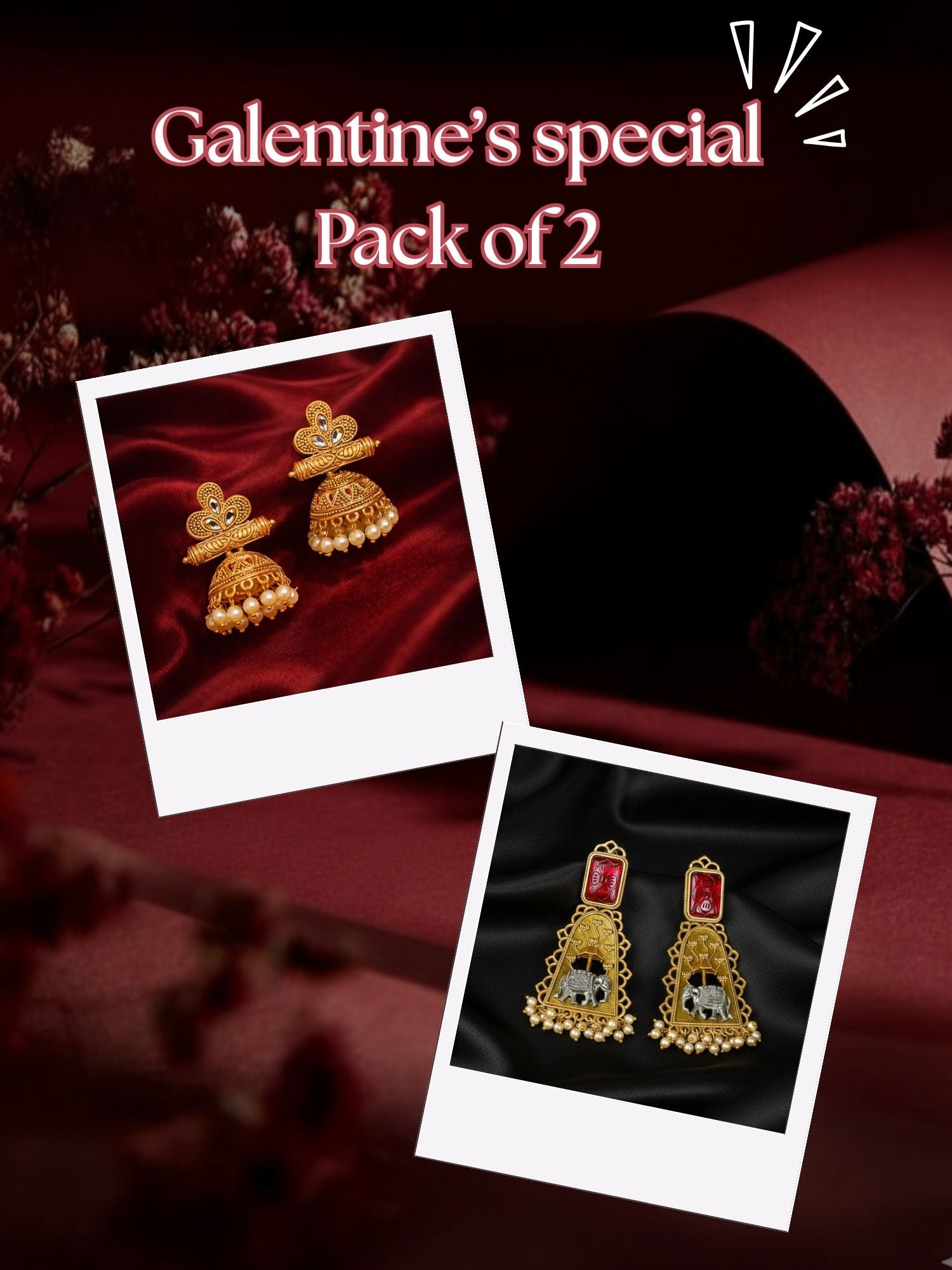 Diva – 9 | Valentine’s Day Gold Statement Earrings for Women | Zevar Club