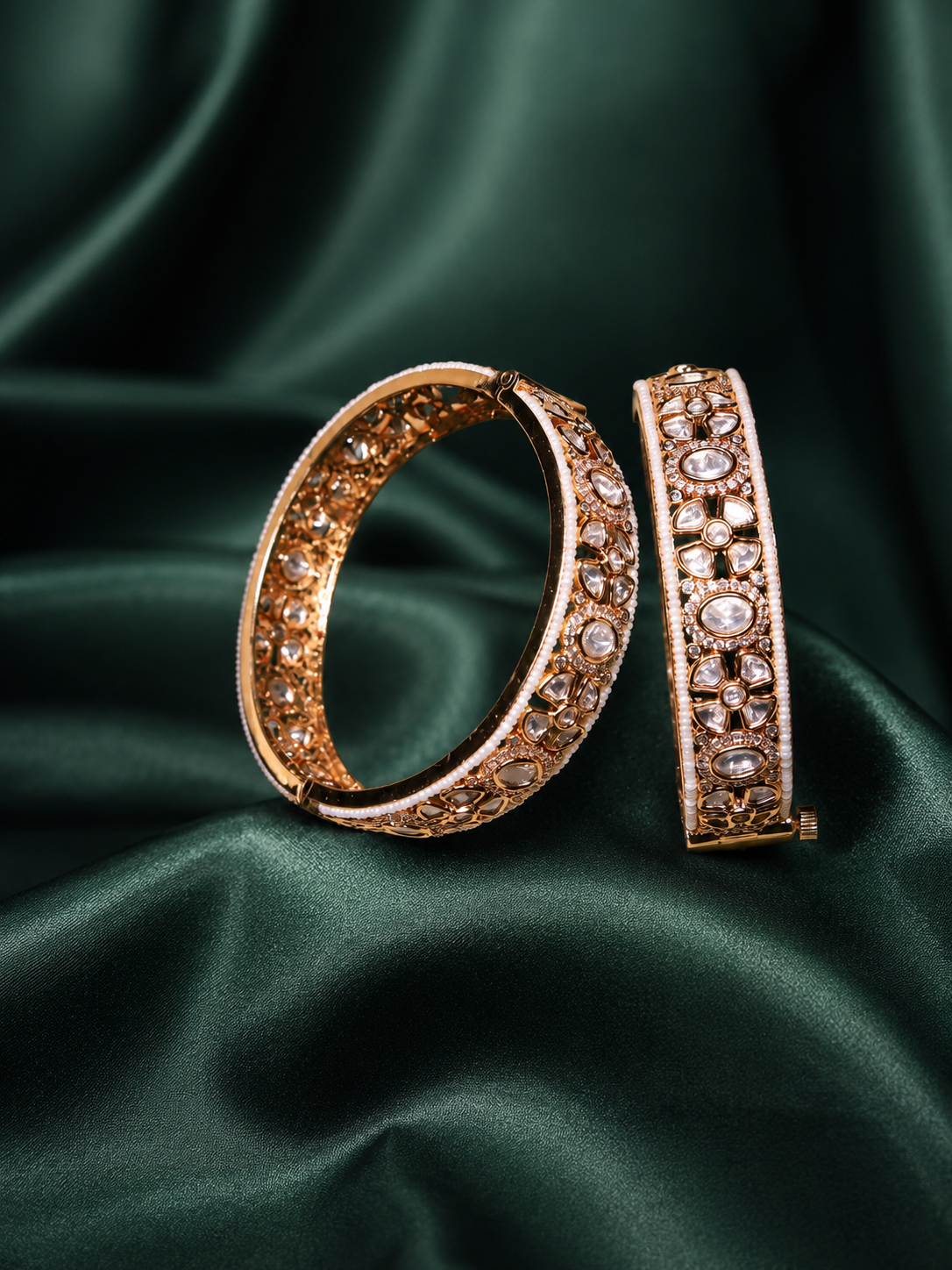 Zevar Club Premium Ivory Handcrafted Kundan Maharani Bangles