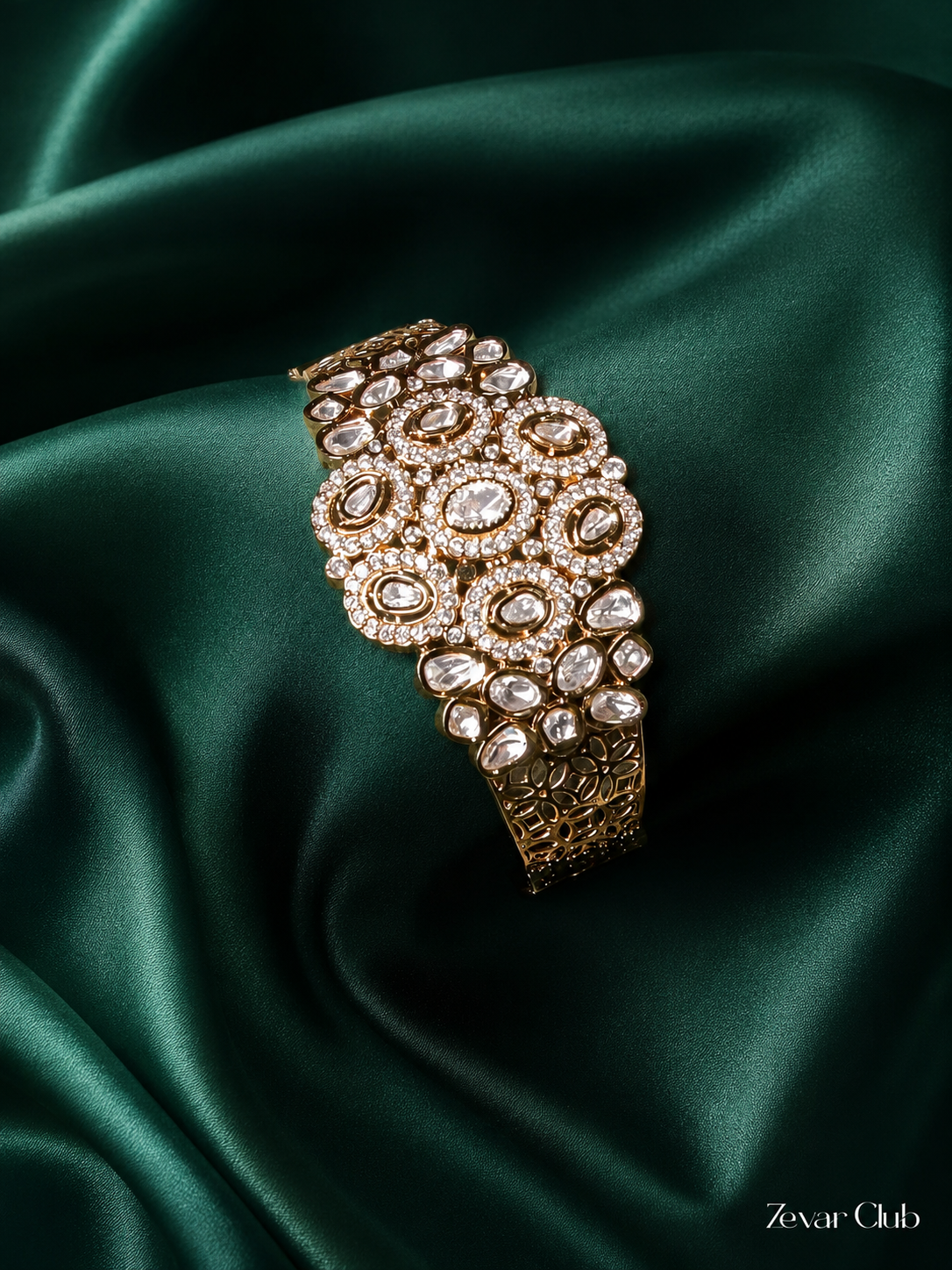 Zevar Club Bold Sleek Regal Kundan Bracelet